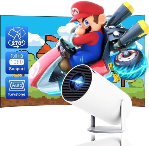 Smart Mini Projector – 200" Screen, 4K Support, WiFi & Bluetooth
