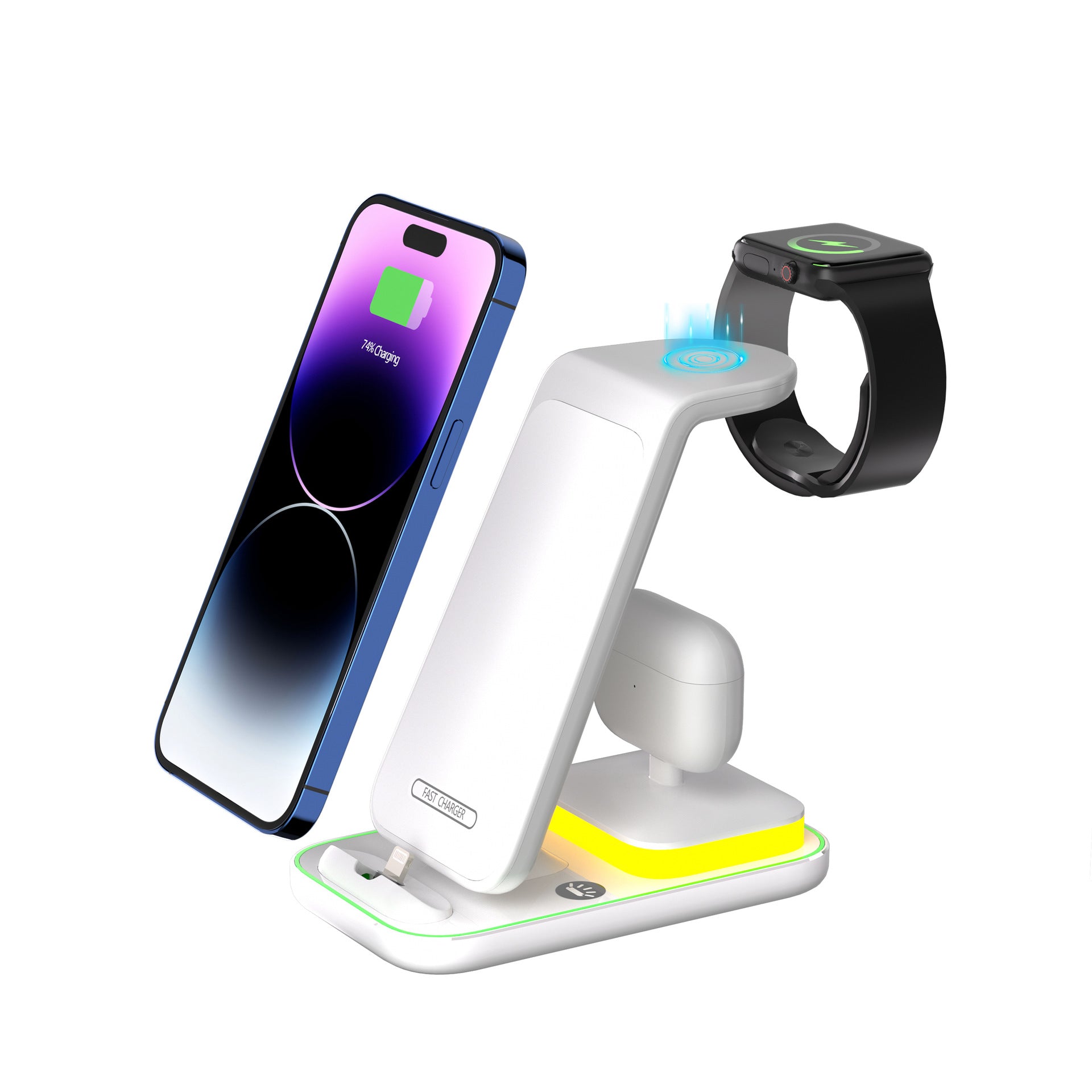 3-in-1 Magnetic Wireless Charger Stand - Black