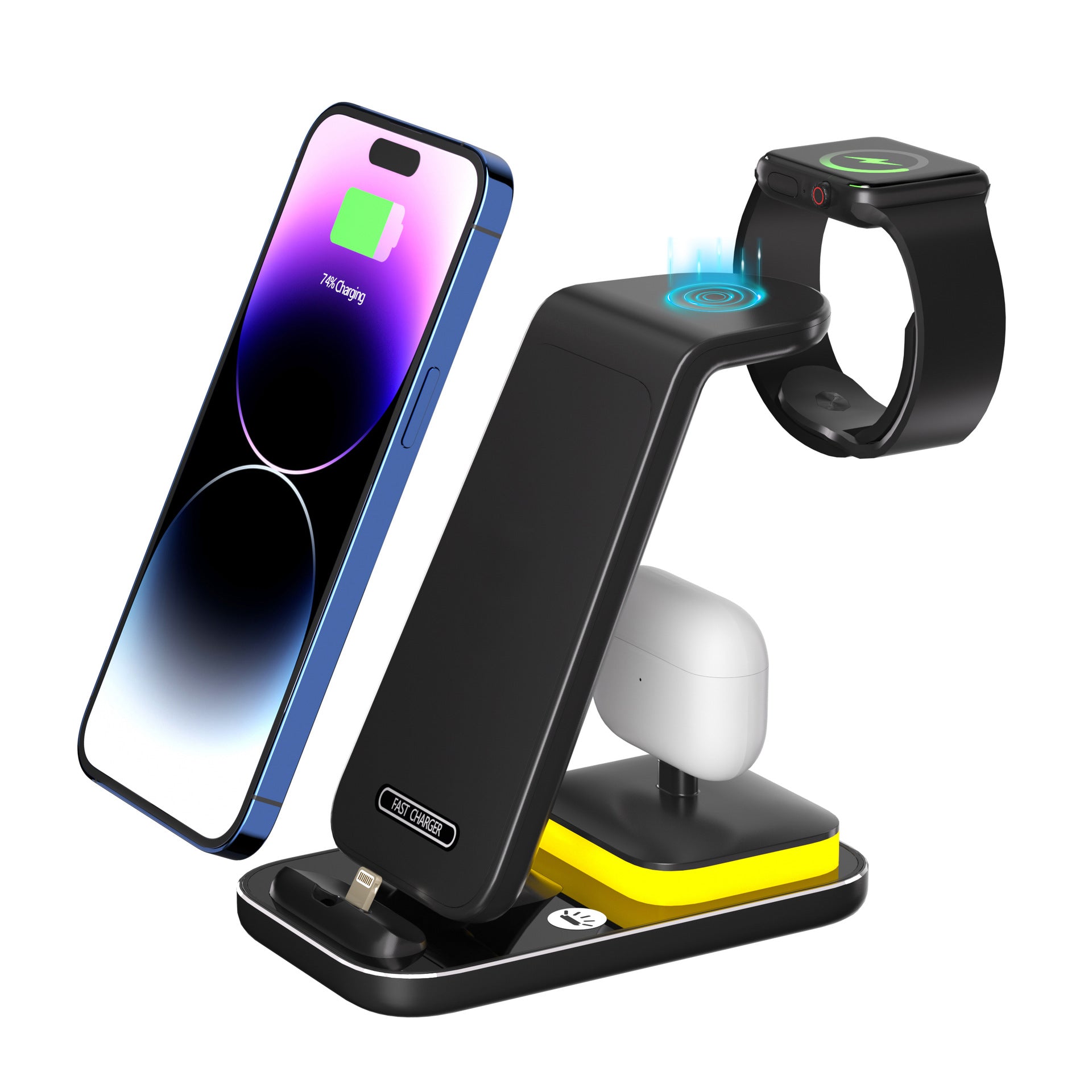 3-in-1 Magnetic Wireless Charger Stand - White